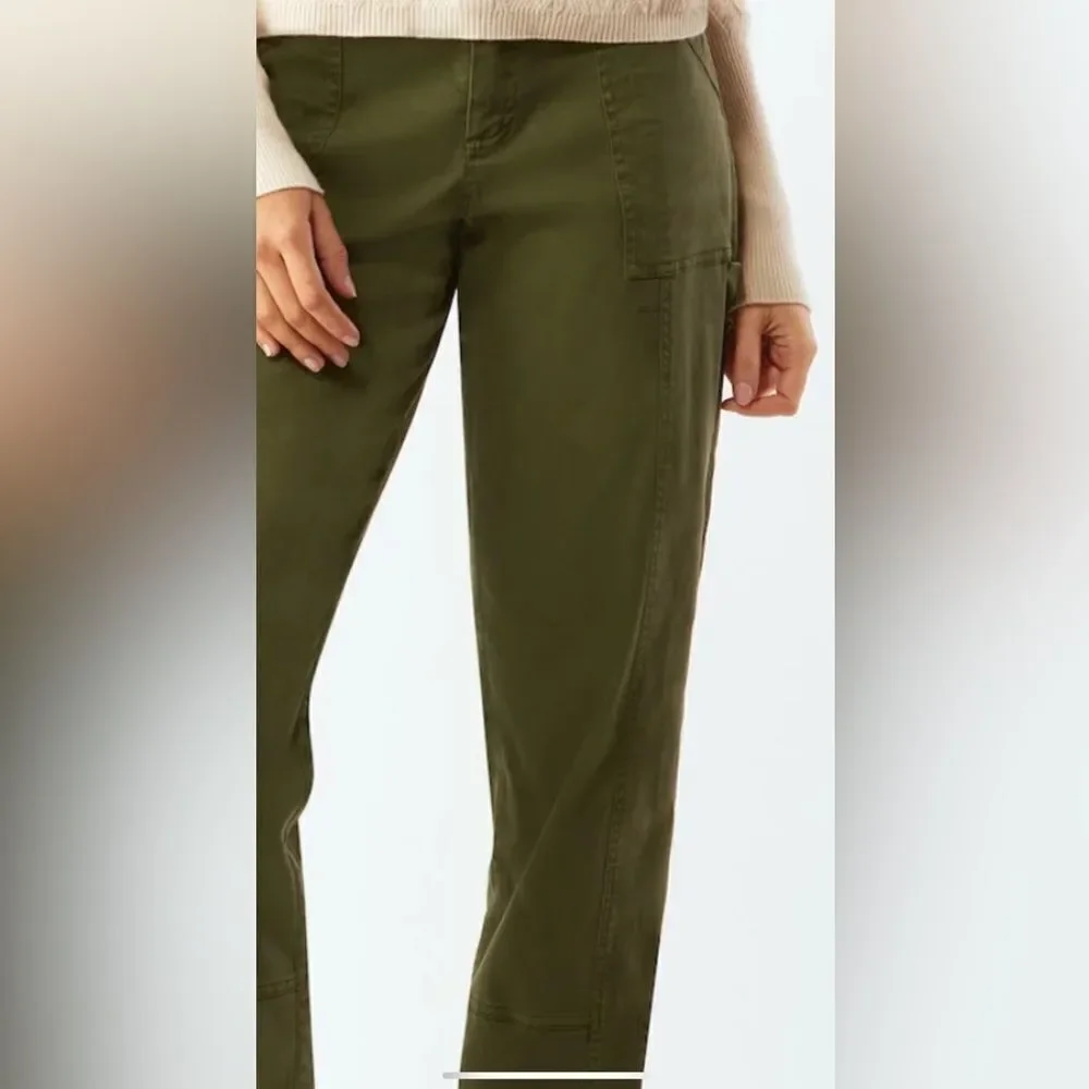 Ecru army green utility pants‎ straight leg relaxed fit sz S cotton blend